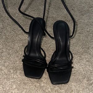 Fashion Nova Black Strappy Heels
